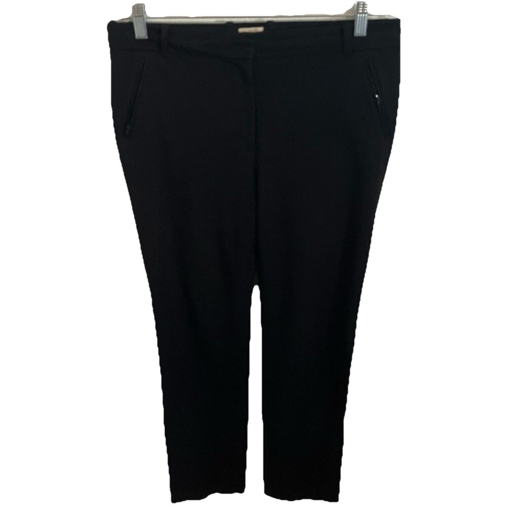 J Crew Pants 10 R Black Dress Pants Stretch Zip Pockets Minimalist Career Office